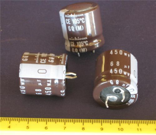 Nichicon 68uF 68 uF 450v 105c Snap-in Capacitor (5 pcs) *** NEW ***