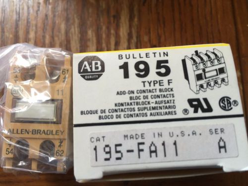 Allen-Bradley 195-FA11 Add-On Contact Block Type F Series A New