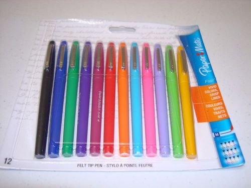 Paper Mate Flair Felt Tip Pens, Medium Point, Assorted, 12 Pack