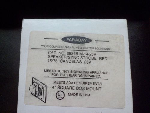 FARADAY 2934B-M-14-25V RED 25V SPEAKER/SYNC STROBE RED 15/75 CANDELAS 25V