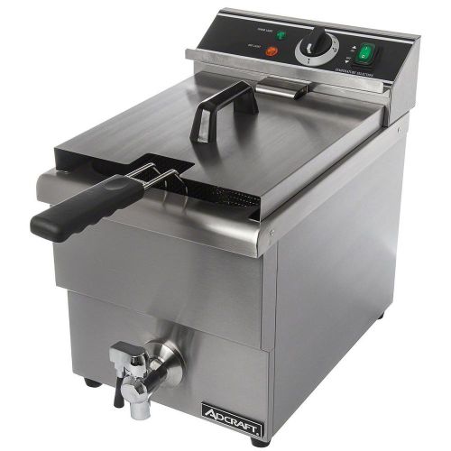 ADCRAFT 13LB SINGLE TANK ELECTRIC COUNTER TOP DEEP FRYER W/ FAUCET - DF-12L