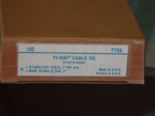 Box of 100 pcs thomas and betts tys8 316 ss cable tie, multi-lok self locking, for sale