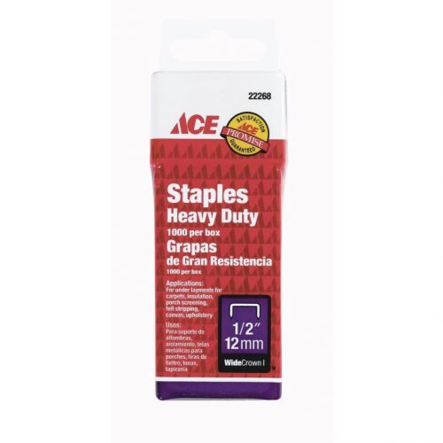 Ace® 1/2in Wide Crown I Heavy Duty Staples