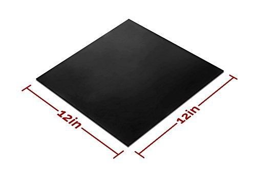 Rubber Sheet, Heavy Duty, High Grade 60A, Neoprene Black, 12x12-Inch by 1/16