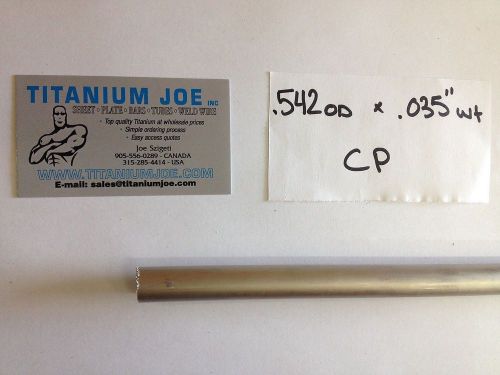 CP2 SEAMLESS TITANIUM TUBING 0.542&#034;OD x 0.035&#034; wall x 24&#034;