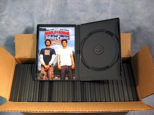 Lot of (30) EMPTY DVD CD Black Media Storage Cases Double &amp; Single