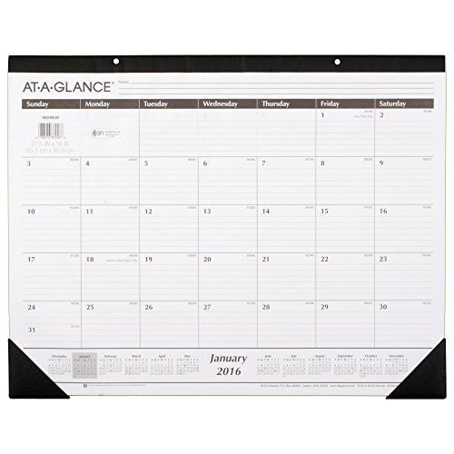 Desk Pads Blotters Monthly Pad Calendar 2016 Ruled 21 3 4 X 16 Inches Workspace