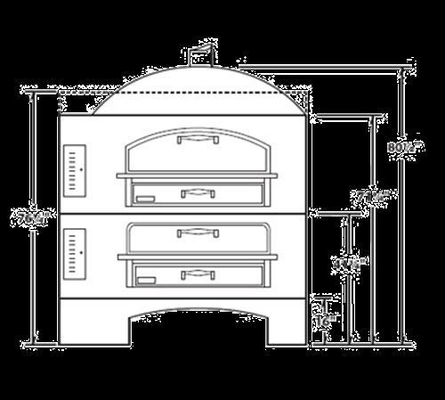 Marsal mb-42 stacked pizza oven deck type gas stacked (2) 36&#034; x 42&#034; chambers... for sale