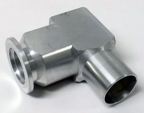 KLEIN FLANGE KF-25 ALUMINUM 90 DEGREE ELBOW TO 1&#034; DIAMETER TUBE VACUUM FITTING