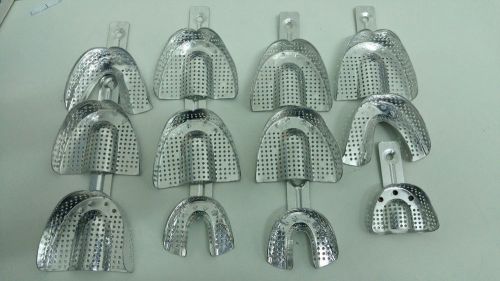 Dental 19 Aluminium Impression Trays With Holes Mixtures sizes - Free Shipping