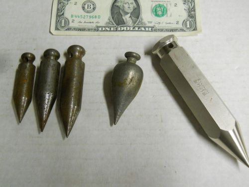 Starrett, Millers Falls, 5 Plumb Bobs  used