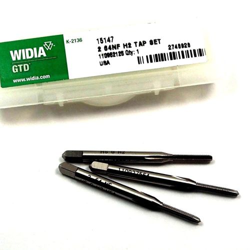 WIDIA Hand Tap -Set of 3- 2-64 H2 3FL HSS Taper, Plug, Bottoming UNF USA &lt;130&gt;