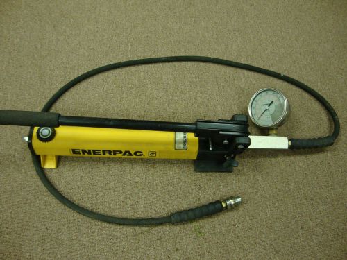 ~~ENERPAC  P-391 10000 PSI HAND PUMP &amp; H9206 HOSE WITH PRESSURE GAUGE~~