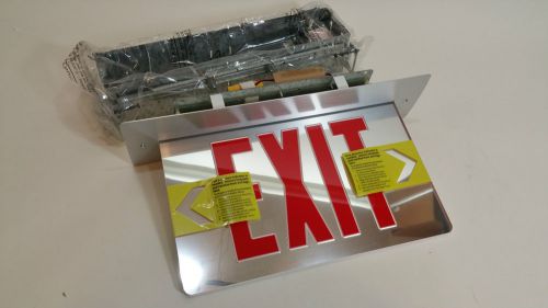 Recessed Mount LED Edge Lit Emergency Exit Sign V903-R-WB-RM-BA, CVER2RNE