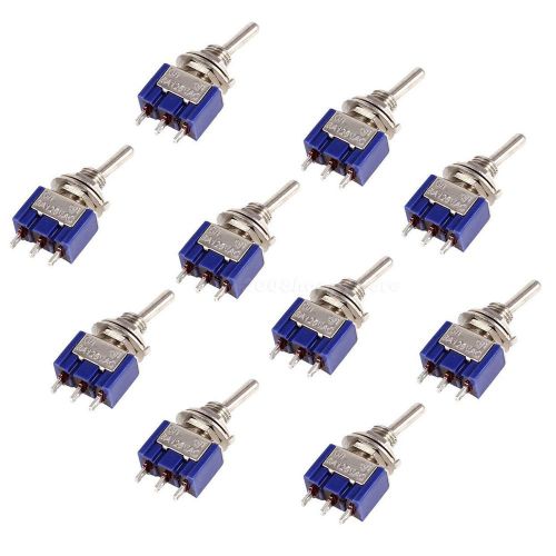 10 pcs Mini MTS-102 3-Pin SPDT ON-ON 6A 125VAC Toggle Switches NEW HYSG