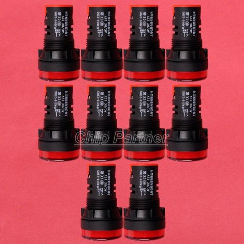 10pcs red led indicator pilot signal light lamp 12v for sale