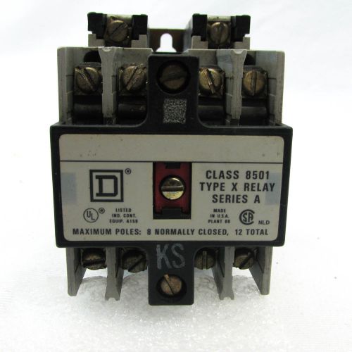 Square d 8501 x030 20a coil 120v 8 nc industrial control relay type x series a for sale