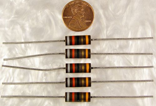 5 Allen-Bradley 82 ohm 1W Carbon Comp Resistors NOS 5%