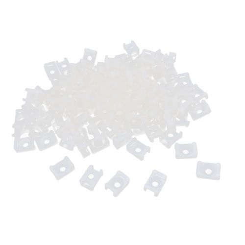 White Plastic 9mm Wire Buddle Cable Tie Mount Saddle 500pcs