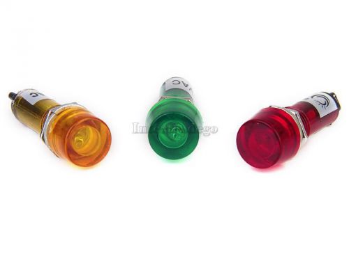 3Pcs Red/ Yellow/ Green 110V AC/DC POWER Signal Indicator PILOT LIGHT BULB