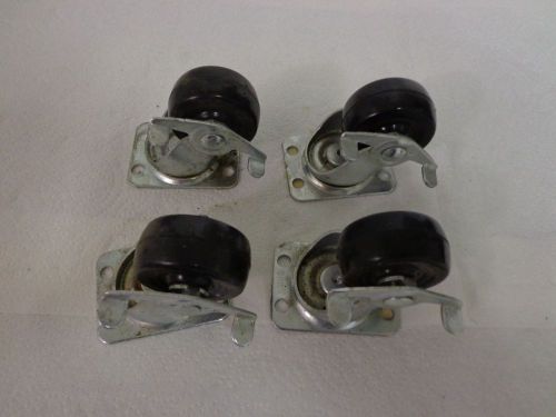 Lot of 4  2&#034; swivel wheel general duty caster with brake shepherd hardware for sale