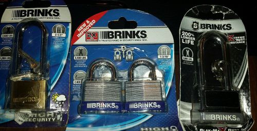 BRINKS PADLOCKS LOT OF 4 NEW FREE SHIPPING long shackle