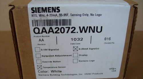 SIEMENS CLIMATE CONTROL HVAC TEMPERATURE SENSOR (SENSING ONLY) WHITE QAA2072.WNU