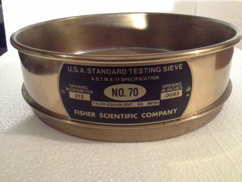 Fisher Scientific 8&#034; US Standard No 70 Sieve opening 212/.0083in 2&#034; deep