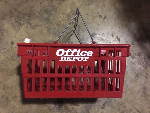 Set of 6 Used Shopping Plastic baskets, Cherry Red, w/ metal handles USED