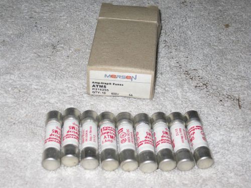 Electrical fuse mersen shawmut 5 amp atm5 600 vac fast acting one time midget for sale