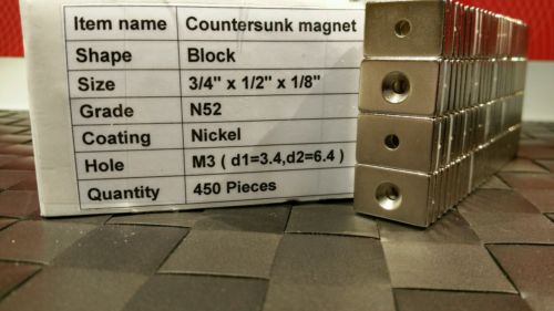 10 NEODYMIUM MAGNETS Super strong N52 Grade Rare Earth 3/4&#034; x 1/2&#034; x 1/8&#034;  Block