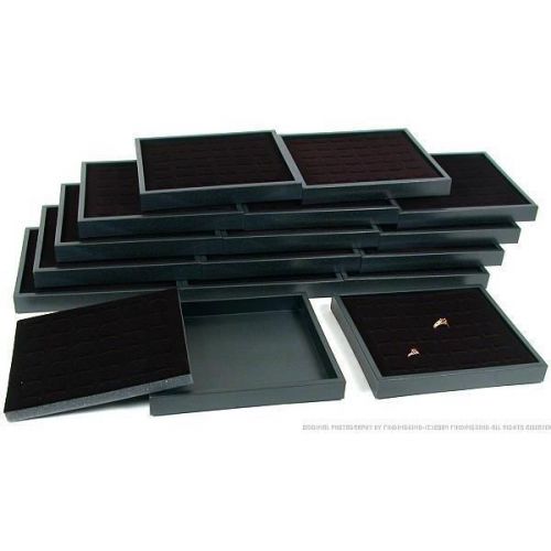 12 36 Slot Black Ring Display &amp; Travel Trays