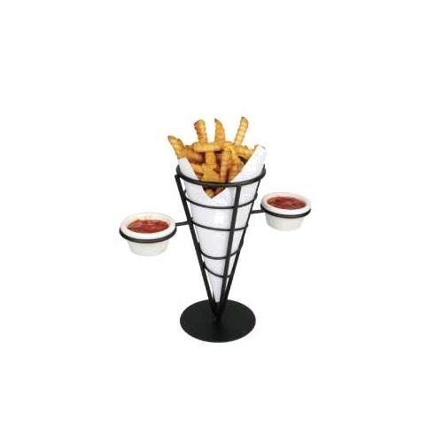 Winco WBKH-5 Single Cone Black Wire French Fryer Holder