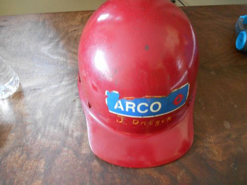 Vintage MSA Skull Guard Hard Hat Red ARCO Sticker Adjustable