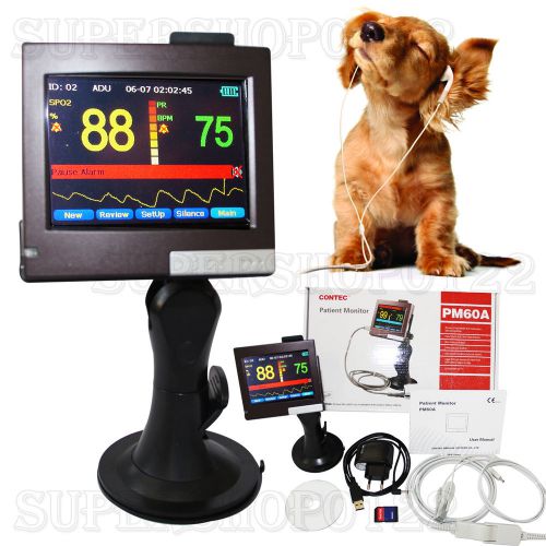 Veterinary Pulse Oximeter,Patient Monitor PM60A+vet Probe,Spo2 Probe,Animal,Vet