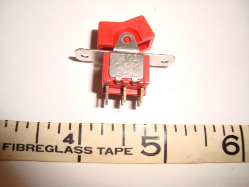 C&amp;K 7201 6 leg solder ON/ON Rocker Switch 2a/230vac 5a/120vac red top