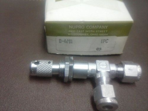 New NUPRO B-4MA Brass Angle Metering Valve1/4&#034; compression 7/16-20 fine