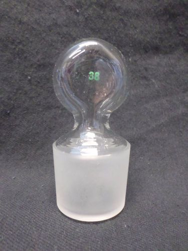 Chemglass #38 Hollow Glass Flask Length Pennyhead Stopper, CG-3018-08