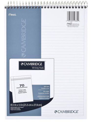 Mead cambridge notebook wirebound notepad stiff-back 8.5 x 11 inches white (5... for sale