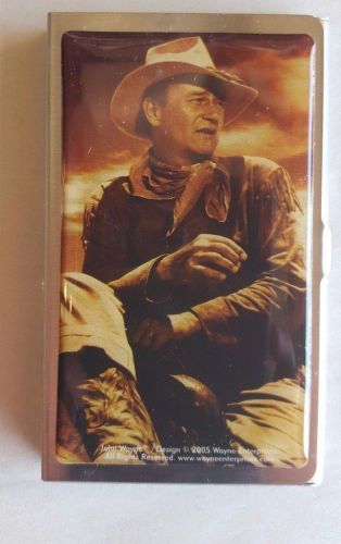 John Wayne Cowboy Metal Business Card Holder New