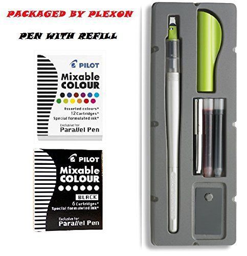 Pilot parallel pen 2-color calligraphy pen set with black and assorted colors... for sale