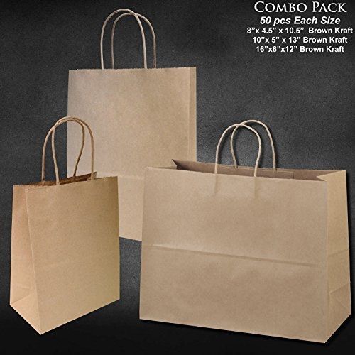 8&#034;x4.75&#034;x10&#034;-10&#034;x5&#034;x13&#034;-16&#034;x6&#034;x12&#034; - 50 Pcs Each - Bagsource? Brown Kraft Paper