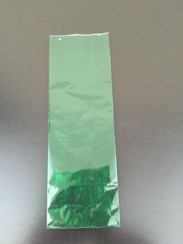 Lot of 25 100 gram dark green foil lined bags with gold tin ties for sale