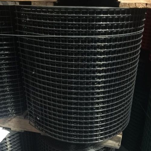 1x1&#034; 10 Gauge  24&#034;x75&#039;  Black PVC Coated Galvanized Welded Wire Mesh Rolls