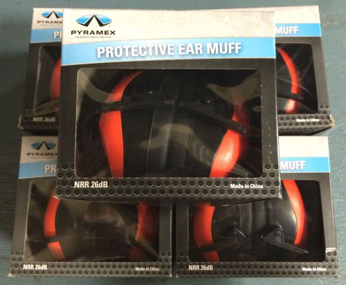 5 Pack Pyramex PM80 Series Ear Muff NRR 26dB SNR 30dB Hi-Vis Orange PM8041