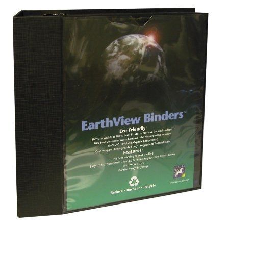 Aurora GB EarthView Storage Binder, 5 Inch D-Ring, 8 1/2 x 11 Inch Size, Black,