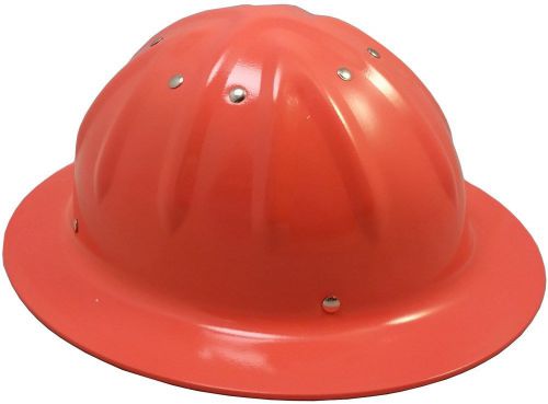 New aluminum full brim hard hat, metal orange wide brim hardhat for sale