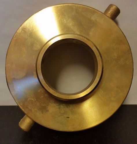 Moon brass fire hose adapter, pin lug, 5 1/2&#034; id nh female x 2 1/2&#034; id npt male for sale