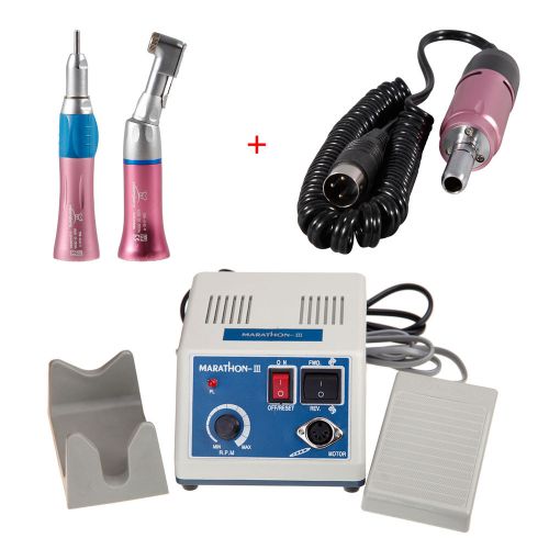 35K rpm Dental Lab Marathon Electric Micromotor N3 w/ 2X Handpieces Pink CA-B1