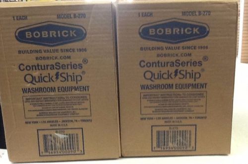 Set of 2 BOBRICK Contura Washroom Stainless Hinged Lid B-270-62 NEW FREE SHIPP